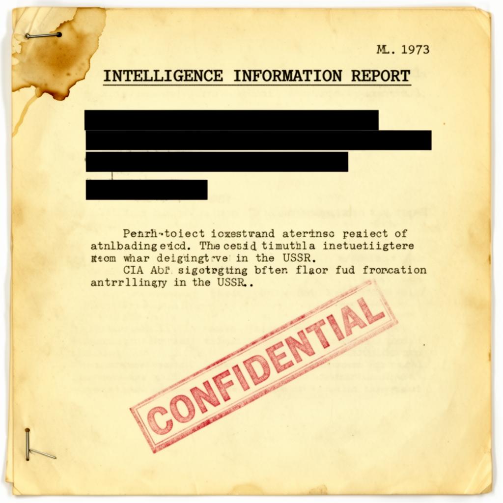 Intelligence Information Report — USSR, 20 Dec 1973