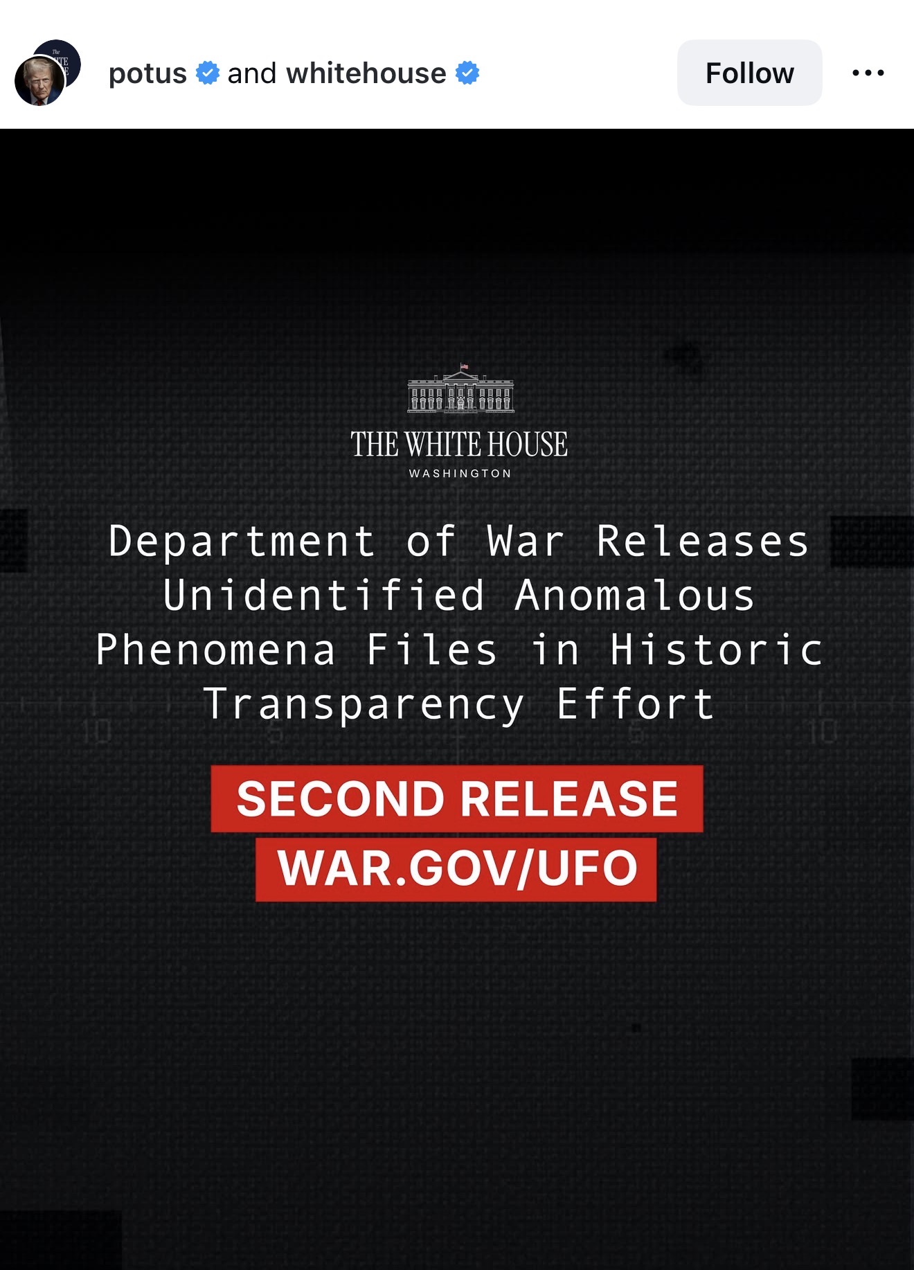 Department of War releases second batch of UAP files